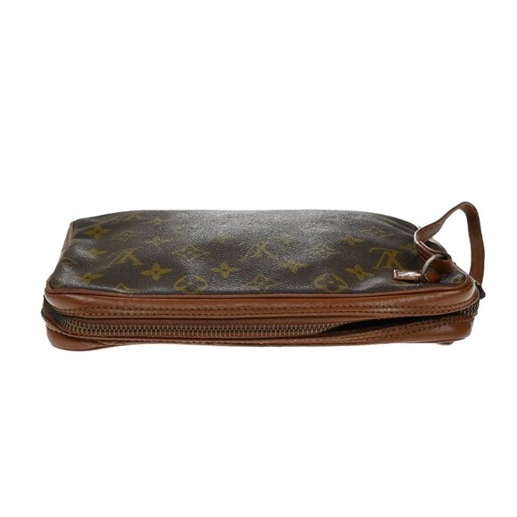 LOUIS VUITTON Logo Pochette Sports Clutch Hand Bag Monogram Leather - Picture 13 of 16